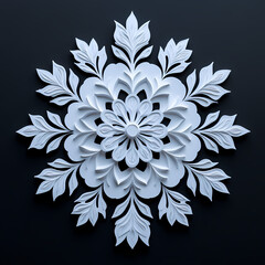 Paper Cut Snowflake on Dark Background