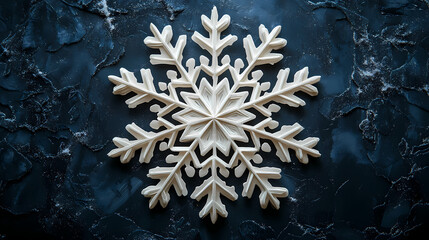 Paper Cut Snowflake on Dark Background
