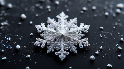 Paper Cut Snowflake on Dark Background