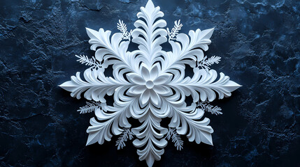 Paper Cut Snowflake on Dark Background