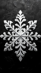 Paper Cut Snowflake on Dark Background