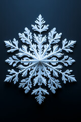 Paper Cut Snowflake on Dark Background