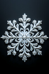 Paper Cut Snowflake on Dark Background
