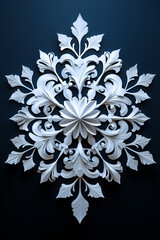 Paper Cut Snowflake on Dark Background