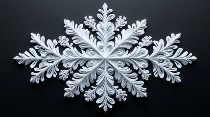 Paper Cut Snowflake on Dark Background