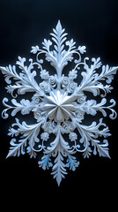 Paper Cut Snowflake on Dark Background