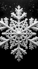 Paper Cut Snowflake on Dark Background