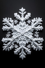 Paper Cut Snowflake on Dark Background