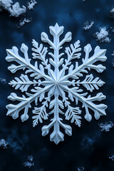 Paper Cut Snowflake on Dark Background