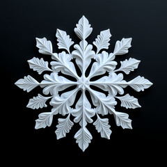 Paper Cut Snowflake on Dark Background