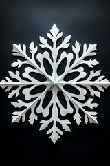 Paper Cut Snowflake on Dark Background