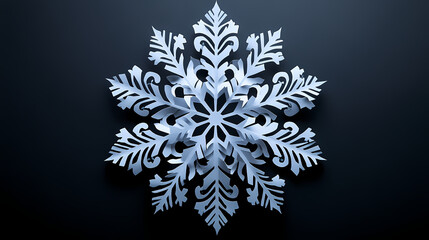 Paper Cut Snowflake on Dark Background