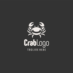 Vintage Black White Crab Emblem