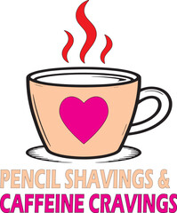 A trendy and artistic t-shirt design featuring a coffee cup illustration with witty typography. Perfect for artists, students, teachers, and coffee lovers who believe creativity is powered by caffeine