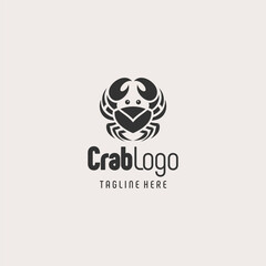 Authentic Crab Silhouette Logo Design