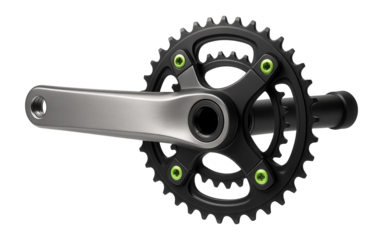 Forged aluminum crankset with replaceable chainrings for gravel riding