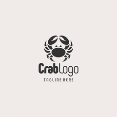 Modern Black White Crab Emblem