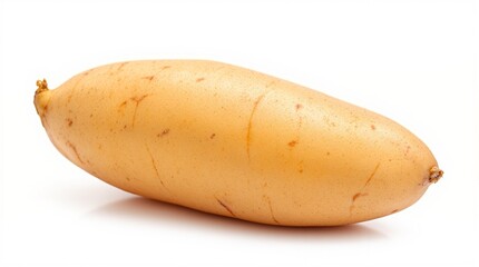 Fresh yam tuber on a white background for culinary concept