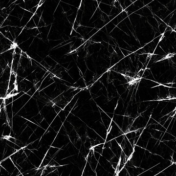Realistic black marble texture featuring intricate white veining and scratches, creating dramatic and elegant appearance. This high fidelity design is perfect for various applications
