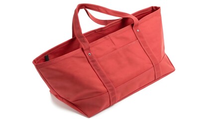 Naklejka premium Red tote bag, cut out and isolated on white background. AI GENERATED. 