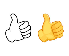 Thumbs Up Hand Emoji Icon Illustration Sign. Human Gesture Vector Symbol Emoticon Design Vector emojis.