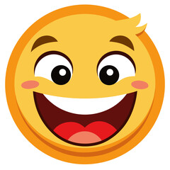 Happy smiling emoji with blushing cheeks conveying joy and delight