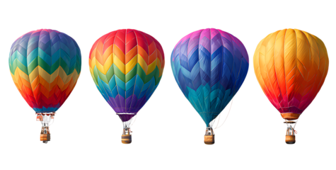 colorful hot air balloon isolated on transparent background, colorful hot air balloon isolated on transparent background, png file with white background. 
