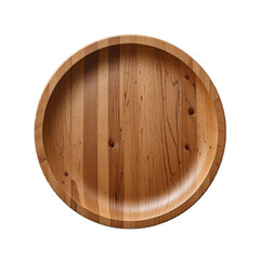 Wooden bowl, natural style, empty plate, food presentation, copy space