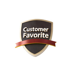 Customer Favorite Shield Badge with Ribbon on transparent background