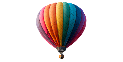  colorful hot air balloon isolated on transparent background, colorful hot air balloon isolated on transparent background, png file with white background.