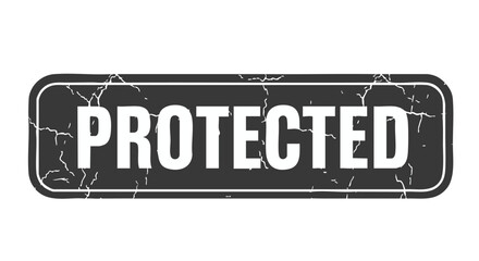 A distressed black rectangular sign with rounded corners displays the word 