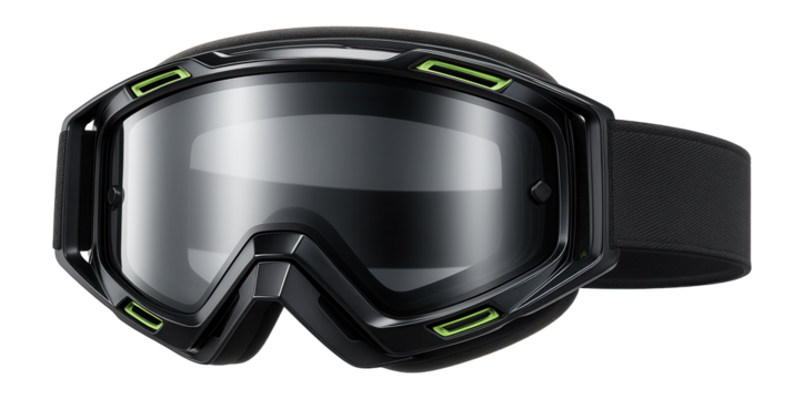 Snowmobile goggles with anti-scratch coating and wide peripheral vision
