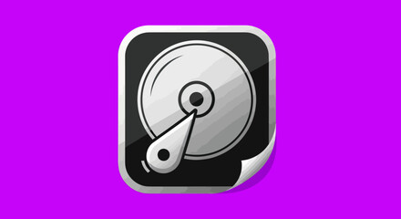 Stylized computer hard drive icon representing digital data storage technology.
