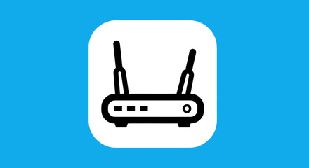 Wireless router icon representing internet connectivity and network access for devices.