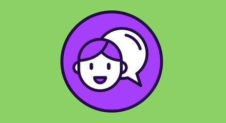 Happy girl with speech bubble communication concept.