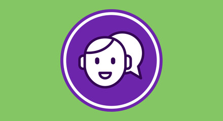 Happy Person Communicating Speech Bubble.