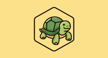 Cute cartoon turtle illustration.