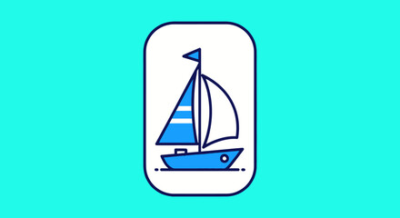 Simple Illustration of a Sailing Boat.