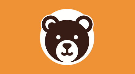 Cute bear head logo design with simple and friendly features.
