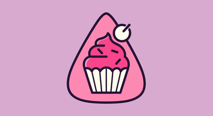 Pink Cupcake Design Sweet Treat Delicious Dessert Tasty Food Sweet Pastry Yummy Treat.