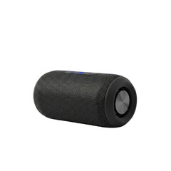 Portable sound device with acoustic grille showcasing advanced audio engineering concept