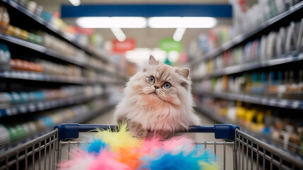 Cat at the supermarket