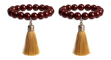 Beaded stretch bracelet cuffs with tassel details
