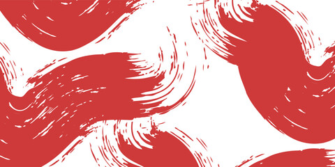 Red brush stroke isolated on white background. Trendy brush stroke for red ink paint, grunge backdrop, dirt banner, watercolor design and dirty texture. Brush stroke vector illustration