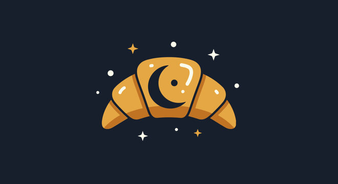 Crescent Moon Shaped Croissant Pastry.