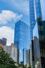 Obraz premium Tall modern buildings with glass facades in downtown Boston, Massachusetts, USA 