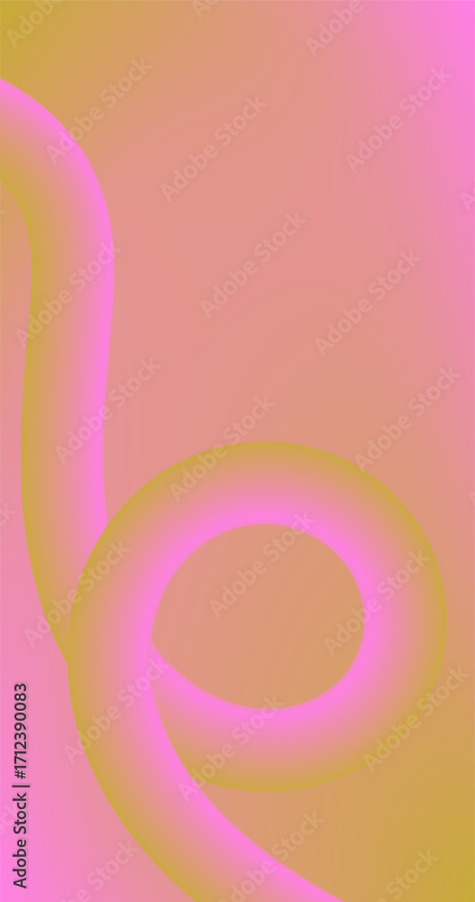 Aufkleber abstract copy space background with curve fluid lines in pink and yellow gradient
