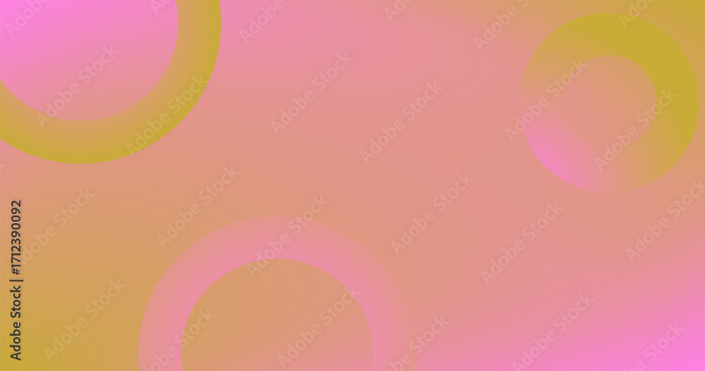 Aufkleber yellow pink background with circles different shades with color and light gradient copy space