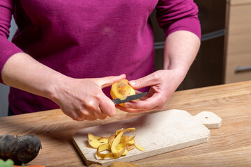 Woman Preparing a Healthy Meal with Fresh Vegetables in the Kitchen