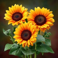 Obraz premium Bright Sunflowers in Full Bloom Against a Soft Background
